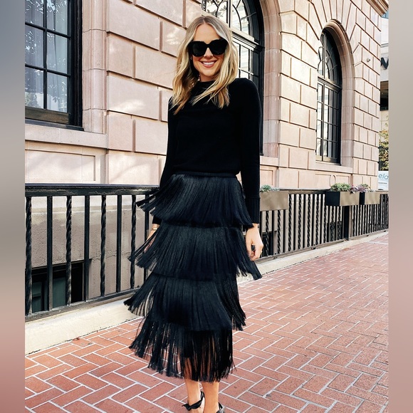 Club Monaco Dresses & Skirts - Club Monaco NWT midi fringe skirt